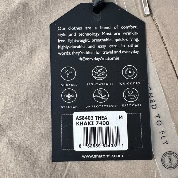 Anatomie Women's The Thea Regular Fit High Rise Straight Leg Luxury Pant, Khaki - Picture 11 of 16